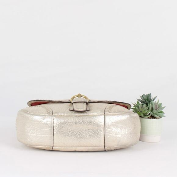 Coach Metallic Whipstitch Leather Bag in Champagne Metallic Gold - Picture 7 of 7